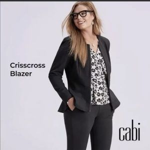 CAbi Black Crisscross Blazer Jacket Coat Medium #5850